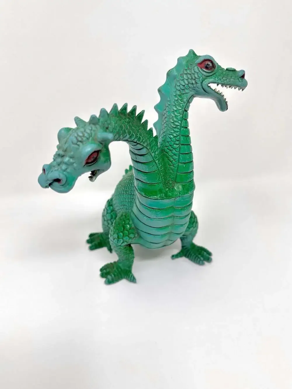Green Two-Headed Dragon Action Figure Monster vintage toy by Imperial Toys 1983